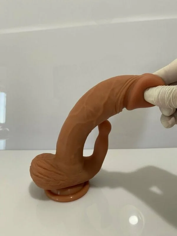 Kılitoris Uyarımlı Çift Katmanlı Premium Dildo ürün görseli