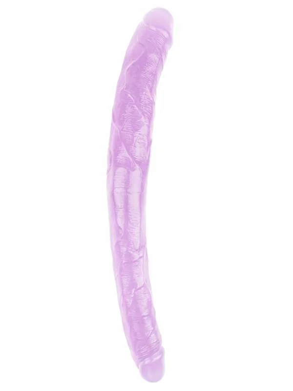 Hi-Rubber Şeffaf Jel Çift Taraflı Dildo - 45cm