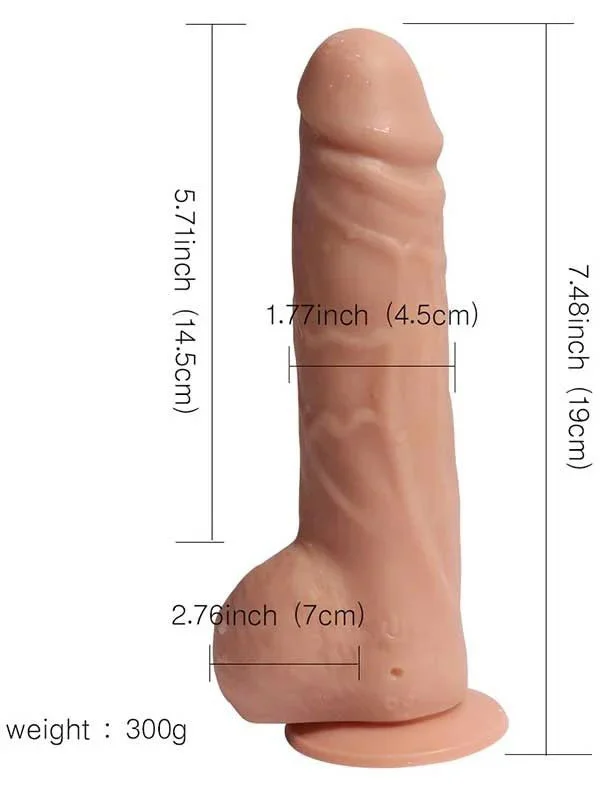 Big Detective Şarjlı Uzaktan Kumandalı Titreşimli Gerçekçi Dildo 19 cm ürün görseli