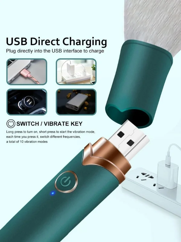USB Şarj Edilebilir 10 Hızlı Silikon Makyaj Fırçası ürün görseli