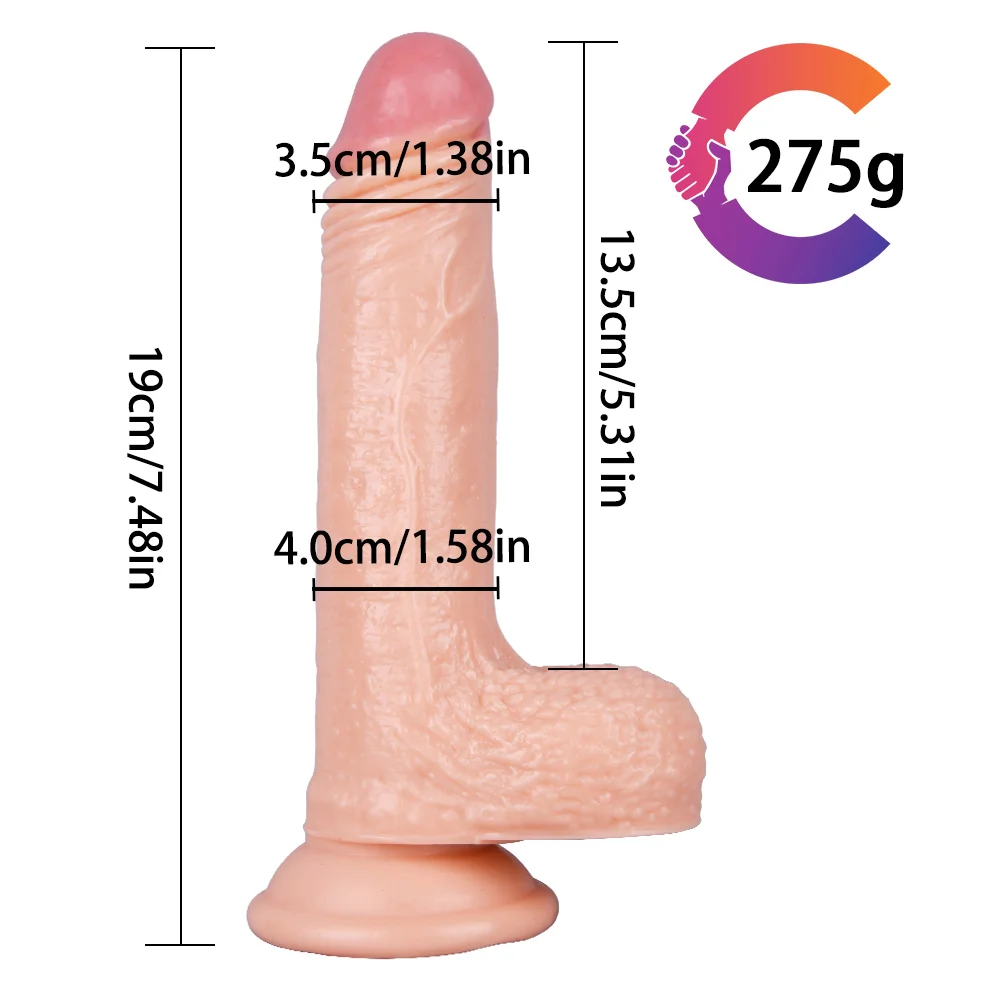 19CM Ten Rengi Vantuzlu Dildo ürün görseli