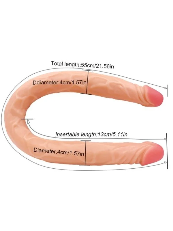 Ten Rengi 55 cm Çift Taraflı Dildo ürün görseli