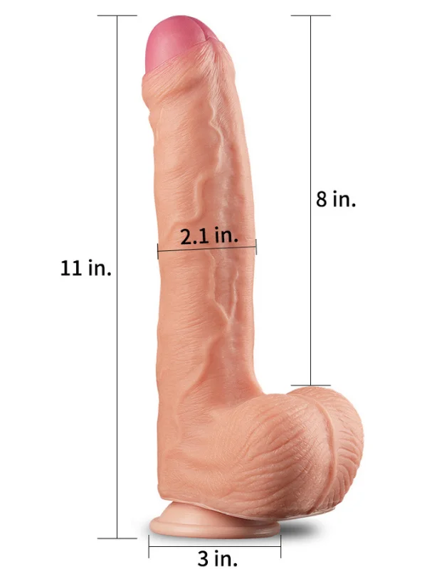 11 İnç Dual Layer Platinum Silicone Cock ürün görseli