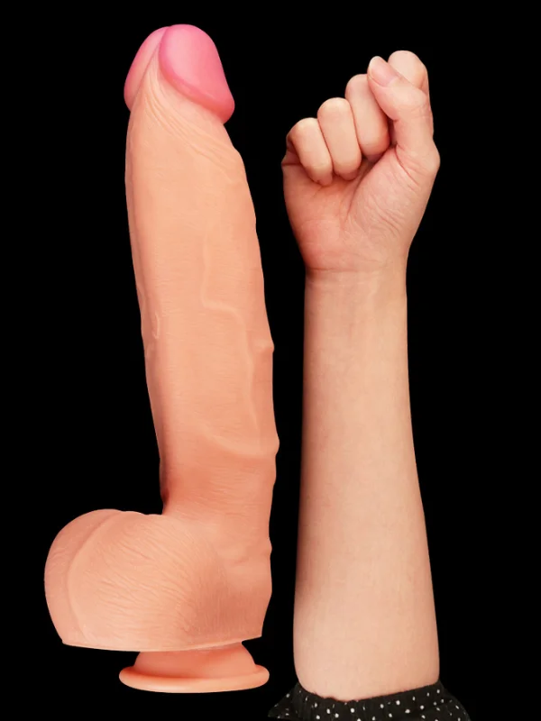 12 İnç Dual Layered Platinum Silicone Cock ürün görseli