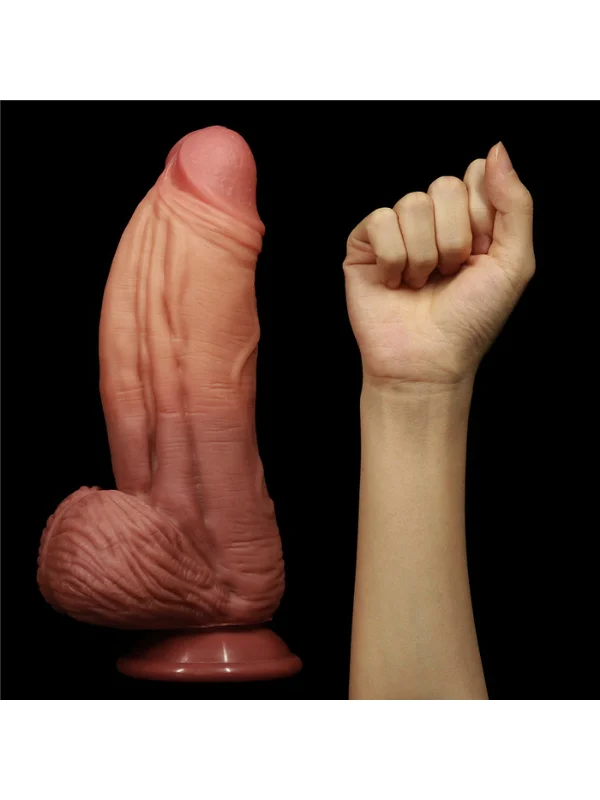 10 İnç Çift Katmanlı Platinum Silikon Dildo ürün görseli