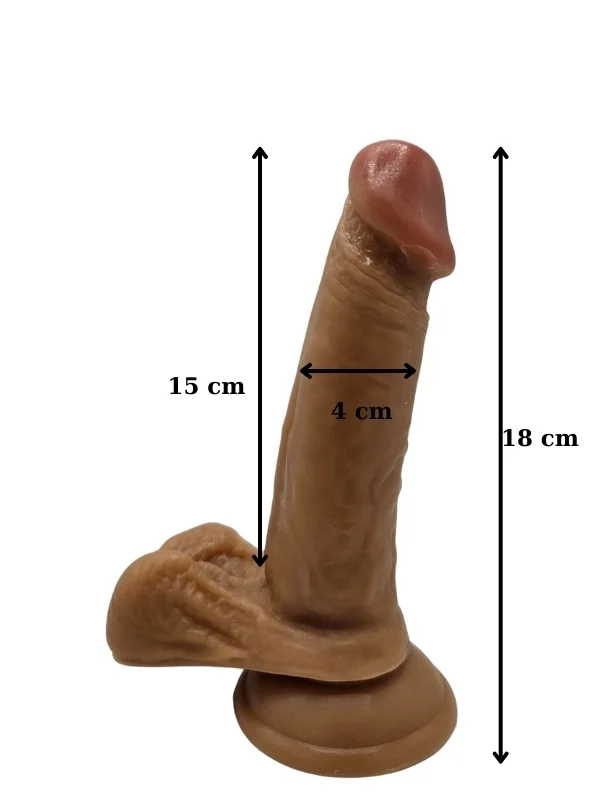 Gerçekçi Testisli Dildo 18 cm ürün görseli