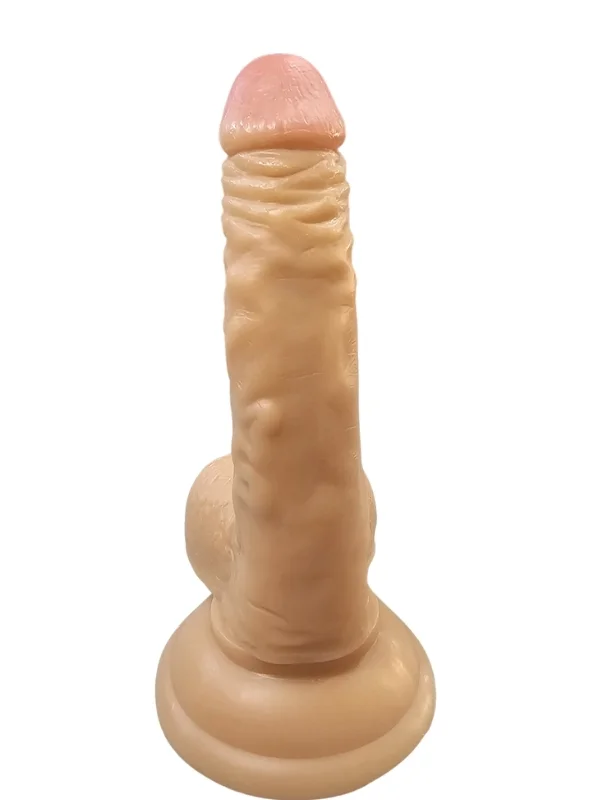 Gerçekçi Testisli Melez Dildo Eğik ürün görseli