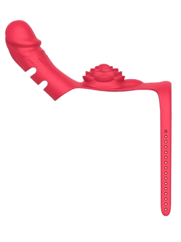 Parmak takılabilir fiziksel dildo + Gül Titreşimli 2'si 1 arada yeni tasarım parmak vibratörü ürün görseli