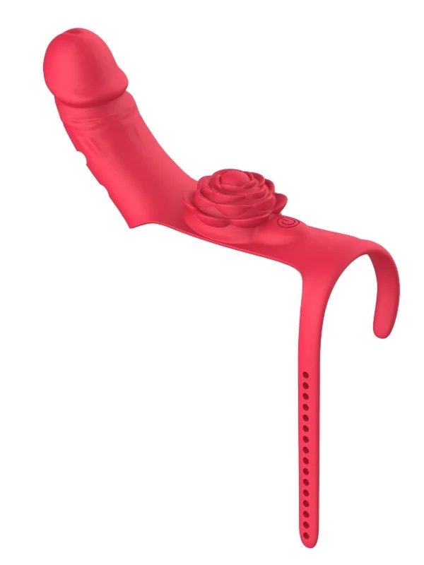 Parmak takılabilir fiziksel dildo + Gül Titreşimli 2'si 1 arada yeni tasarım parmak vibratörü ürün görseli