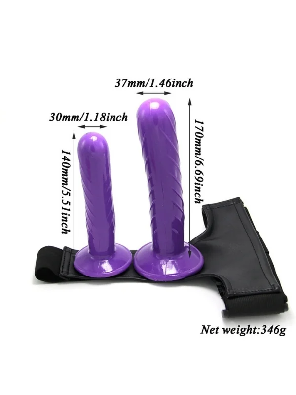 Double Dong Titreşimli Belden Bağlamalı Çift Taraflı Bisex Dildo Vibratör ürün görseli