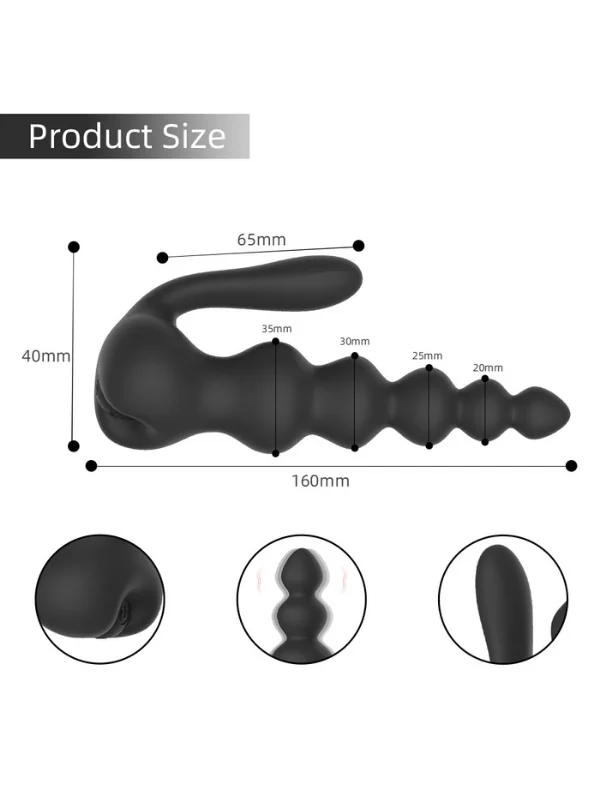 Neue 10 Fonksiyonlu Titreşimli Anal Boncuklu Plug — Kablosuz Kumandalı ürün görseli