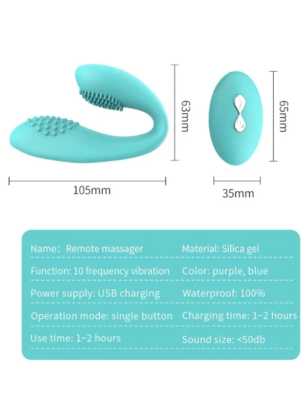 Kablosuz Kumandalı Tırtıklı Klitoris ve G-Spot Uyarıcı 2 in 1 Çift C Vibratör ürün görseli