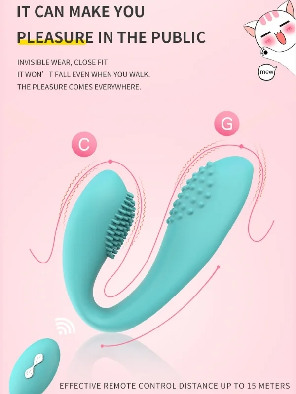 Kablosuz Kumandalı Tırtıklı Klitoris ve G-Spot Uyarıcı 2 in 1 Çift C Vibratör ürün görseli