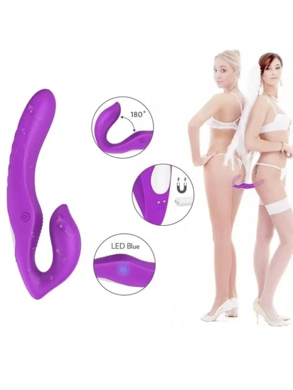 Çift Titreşim Motorlu Strapless Giyilebilir Çift Taraflı Vibratör — 180° Bükülebilir, IPX7 Su Geçirmez ürün görseli
