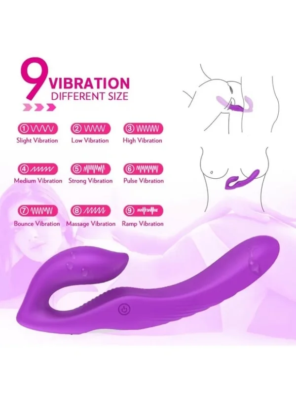 Çift Titreşim Motorlu Strapless Giyilebilir Çift Taraflı Vibratör — 180° Bükülebilir, IPX7 Su Geçirmez ürün görseli