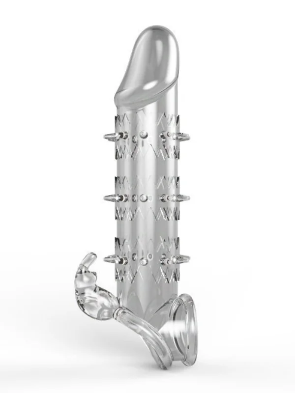 Wolf Warrior Crystal Şeffaf Dokulu Penis Kılıfı — Esnek TPE Malzeme, Gerçekçi His, 13.8 cm ürün görseli
