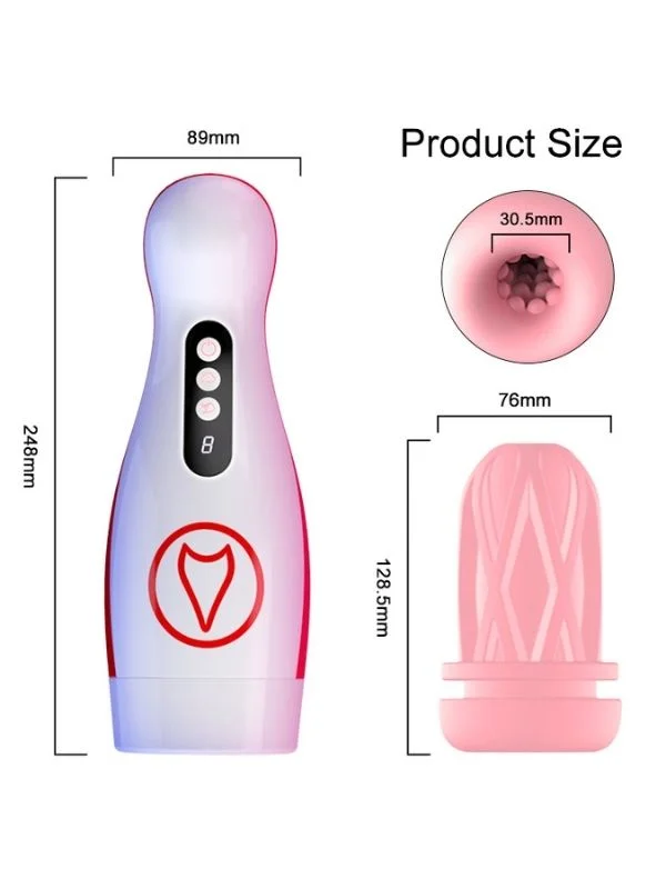 FoxShow M50 — Vakumlu ve Titreşimli Şarjlı Oral Mastürbatör — 7 Fonksiyon — Su Geçirmez — USB Şarjlı ürün görseli