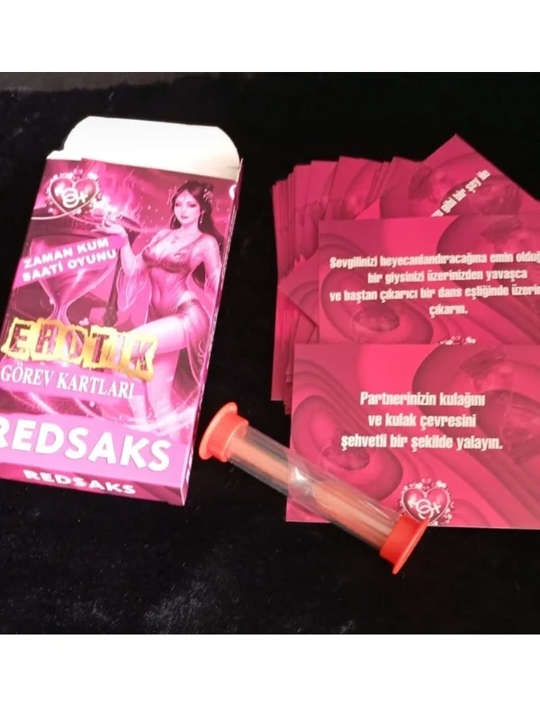 RedSaks Zaman Kum Saati Çiftler Oyunu — 1 Dakikalık Tutku ve Eğlence Görev Kartlarıyla Romantik Oyun Seti ürün görseli