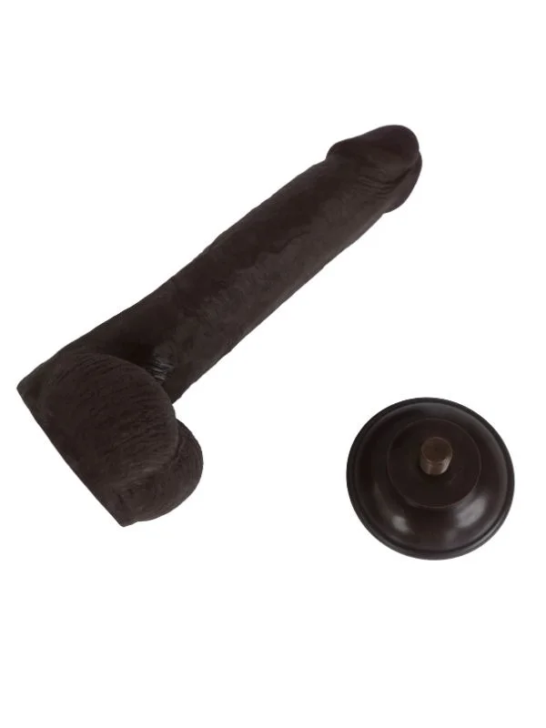 Ultra Gerçekçi 24 Cm Koyu Kahverengi Kıkırdaklı Dildo ürün görseli