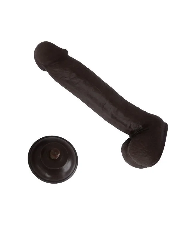 Ultra Gerçekçi 24 Cm Kıkırdaklı Koyu Kahverengi Dildo ürün görseli