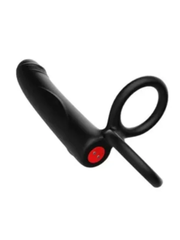 Çift Penis Halkalı Titreşimli Prostat Masaj Aleti ve Dildo Vibratör - Testis Uyarıcı Esnek Anal Plug ürün görseli