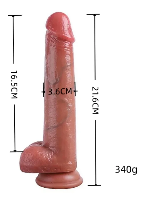 Gerçekçi Tasarımlı Vakum Tabanlı Silikon Dildo 21,6 cm ürün görseli