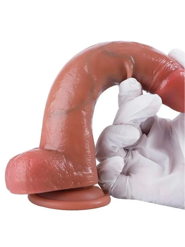 Gerçekçi Tasarımlı Vakum Tabanlı Silikon Dildo 21,6 cm ürün görseli