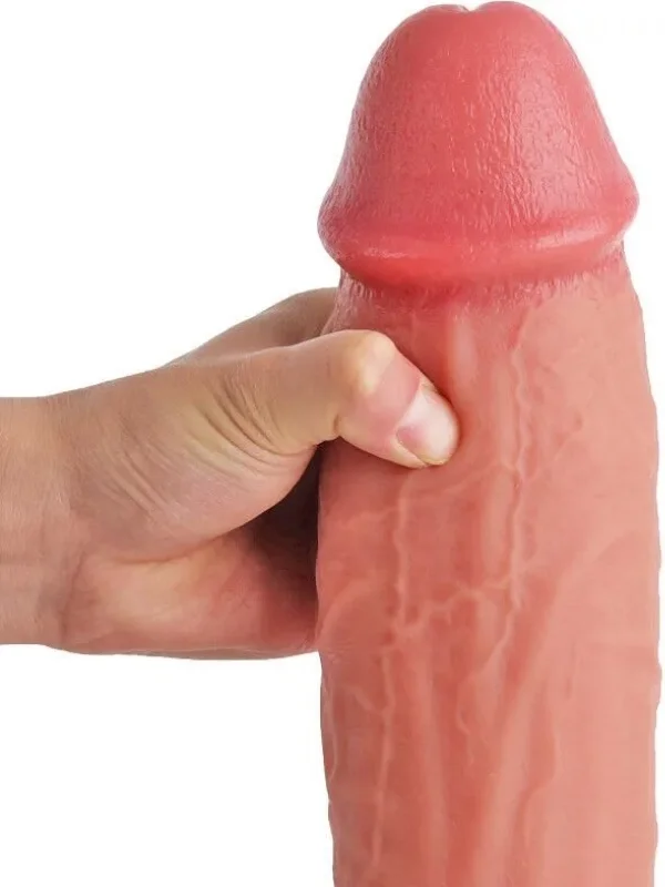 Gerçekçi Tasarımlı Büyük Boy Vakum Tabanlı Silikon Dildo 30 cm ürün görseli