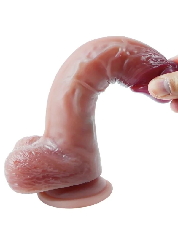 Gerçekçi Tasarımlı Vakum Tabanlı Silikon Dildo 21 cm ürün görseli