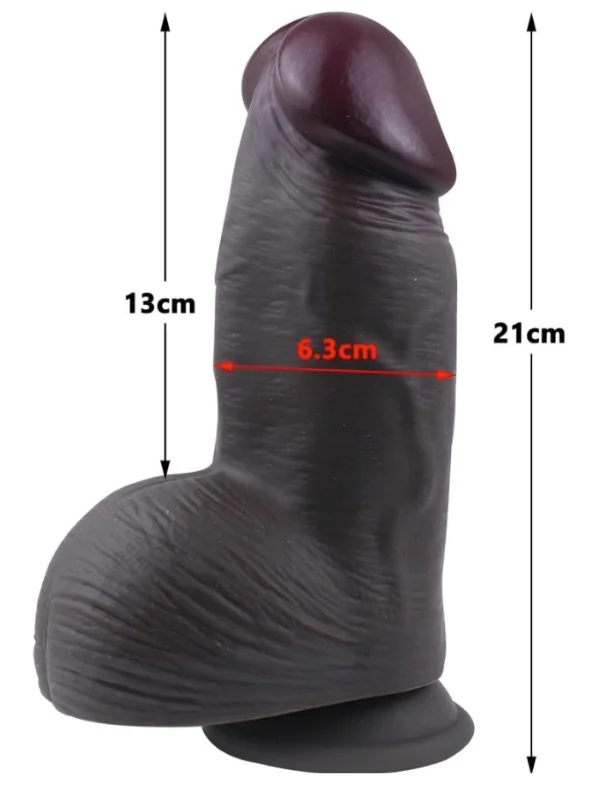 Gerçekçi Tasarımlı Geniş Çaplı Vakum Tabanlı Silikon Dildo 21 cm ürün görseli