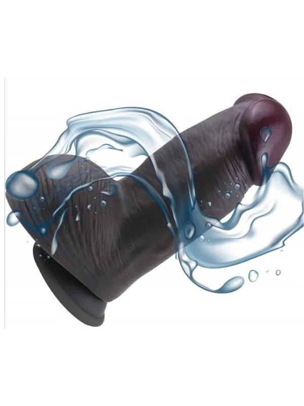 Gerçekçi Tasarımlı Geniş Çaplı Vakum Tabanlı Silikon Dildo 21 cm ürün görseli