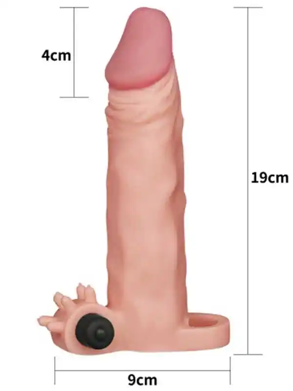 X Tender Titreşimli Realistik Penis Kılıfı 4 cm Uzatmalı ürün görseli