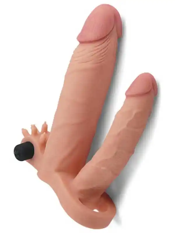 X Tender İkili Titreşimli Realistik Penis Kılıfı 2.5 cm Uzatmalı ürün görseli