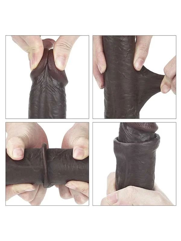 Kayar Derili Çift Katmanlı Realistik Dildo 23 cm ürün görseli