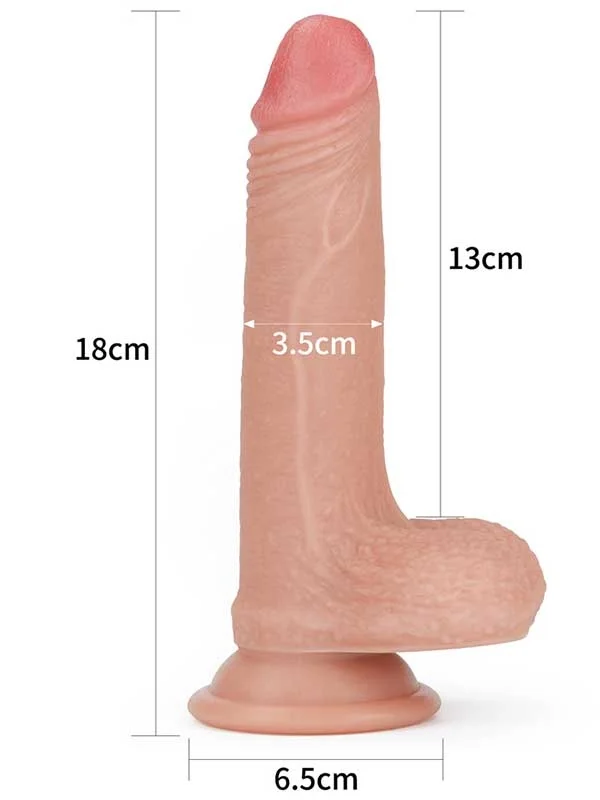 Çift Katmanlı Platinyum Silikon Realistik Dildo 18 cm ürün görseli