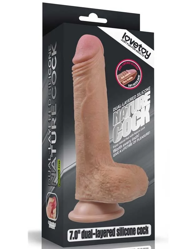 Çift Katmanlı Platinyum Silikon Realistik Dildo 18 cm ürün görseli