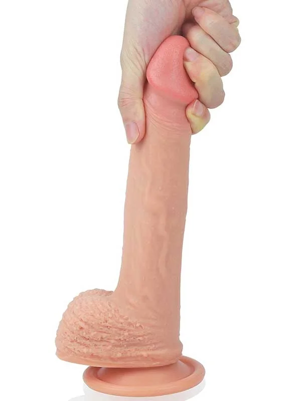Çift Katmanlı Platinyum Silikon Realistik Dildo 22 cm ürün görseli