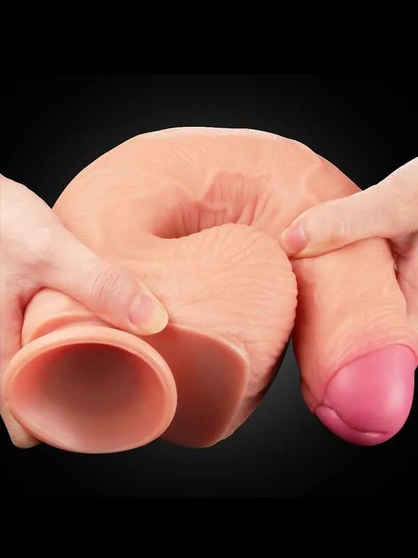 Çift Katmanlı Platinyum Silikon Realistik Dildo 28 cm ürün görseli