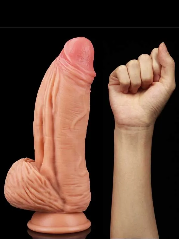 Çift Katmanlı Platinyum Silikon Dildo 24.5 cm ürün görseli