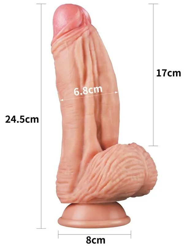 Çift Katmanlı Platinyum Silikon Dildo 24.5 cm ürün görseli