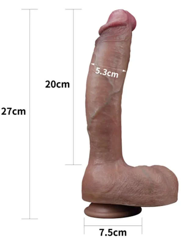 10.5'' Dual Layered Platinum Silicone Realistik Dildo 27 cm ürün görseli