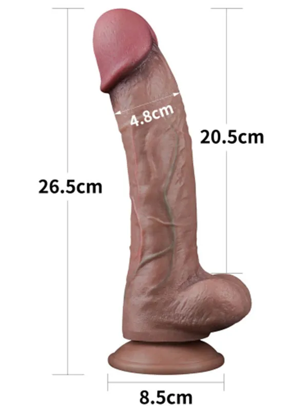 10.5” Dual Layered Platinum Silicone Realistik Penis 26.5 cm ürün görseli