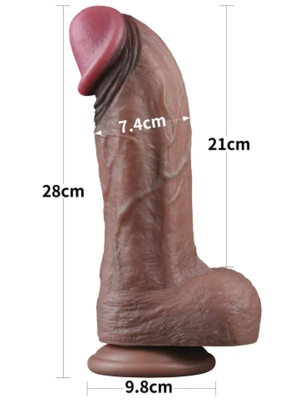 11'' Dual Layered Silicone Cock XXL 28 cm ürün görseli