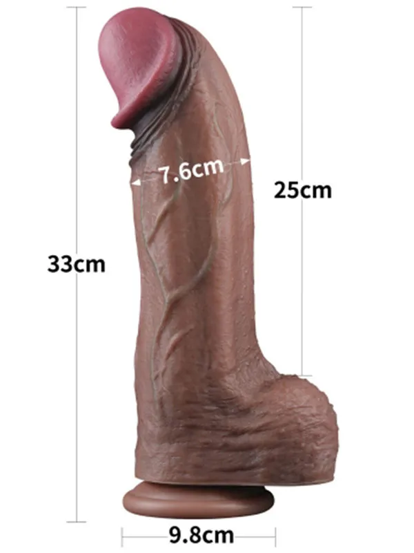 13'' Dual Layered Silicone Cock XXL 33 cm ürün görseli