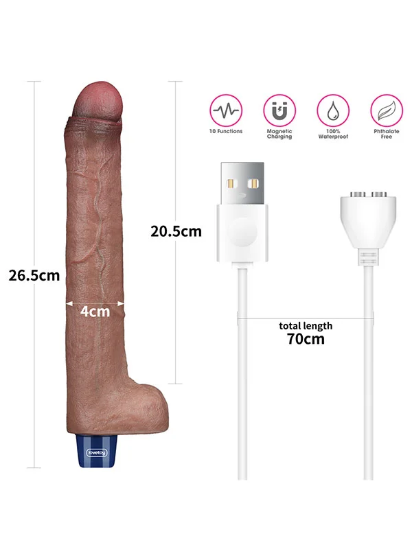 10.5" REAL SOFTEE Rechargeable Silicone Vibrating Dildo ürün görseli