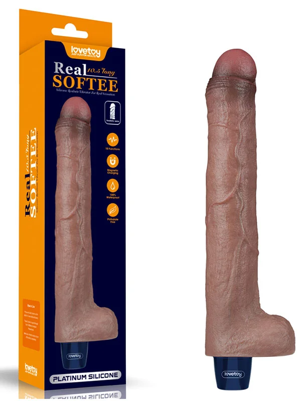 10.5" REAL SOFTEE Rechargeable Silicone Vibrating Dildo ürün görseli