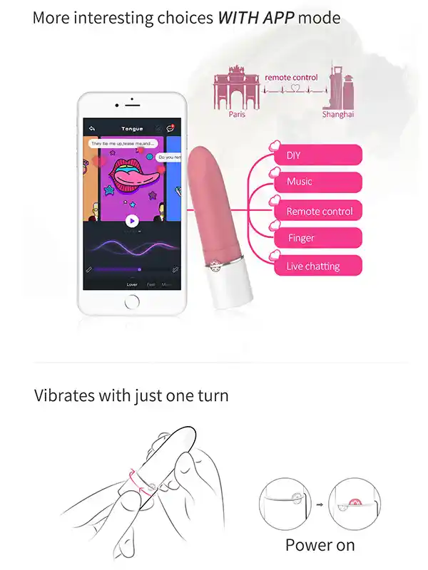 LOTOS Lipstick Telefon Kontrollü Ruj Vibratör ürün görseli