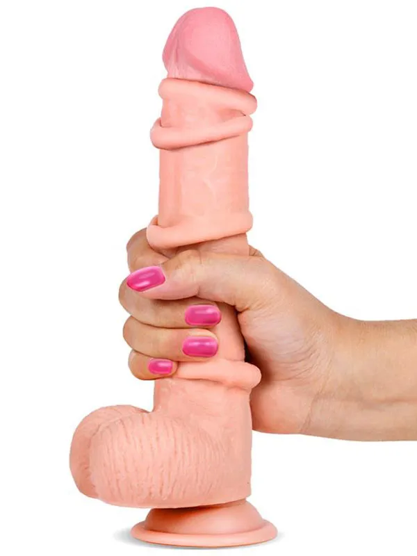 9" Dual Layer Oynar Derili Realistik Penis 23 cm ürün görseli