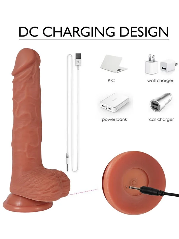 İleri Geri Hareketli Dönen Gövdeli Şarjlı Realistik Dildo 22 cm ürün görseli
