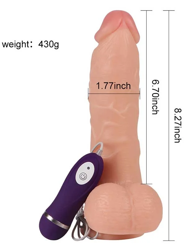 Vibrating Realistik Dokulu Titreşimli Dildo 21 cm ürün görseli